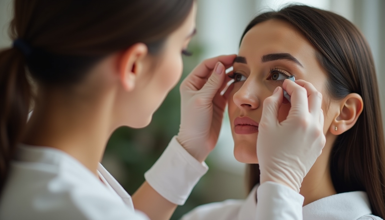 Femeie zâmbind cu sprâncene perfecte după pigmentare în 2026