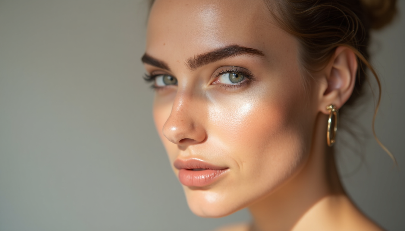 Femeie cu sprâncene repigmentate natural, zâmbind, demonstrând un aspect reîmprospătat.