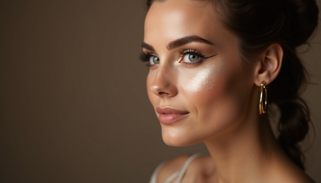 O femeie cu sprancene powder perfect conturate, ilustrând tendințele din 2026.